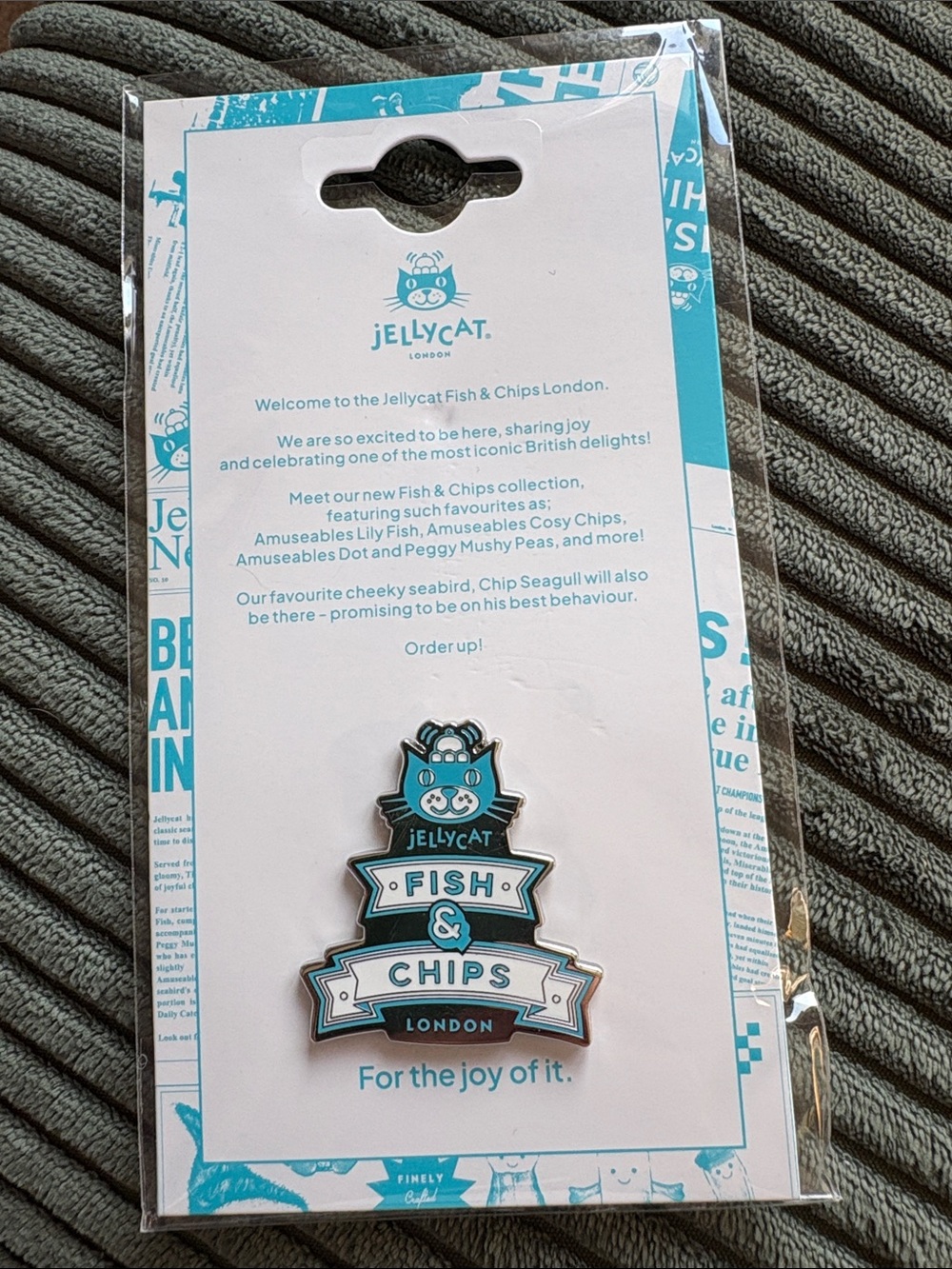 Jellycat Fish & Chips London Enamel Pin